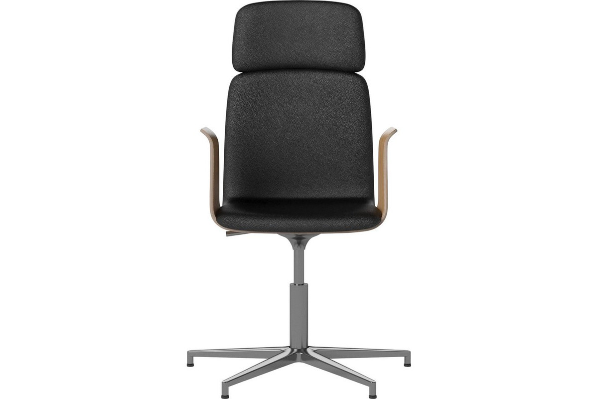 Krzesło biurowe Ceo z tapicerowanym siedziskiem Palm, Czarny, Bolia