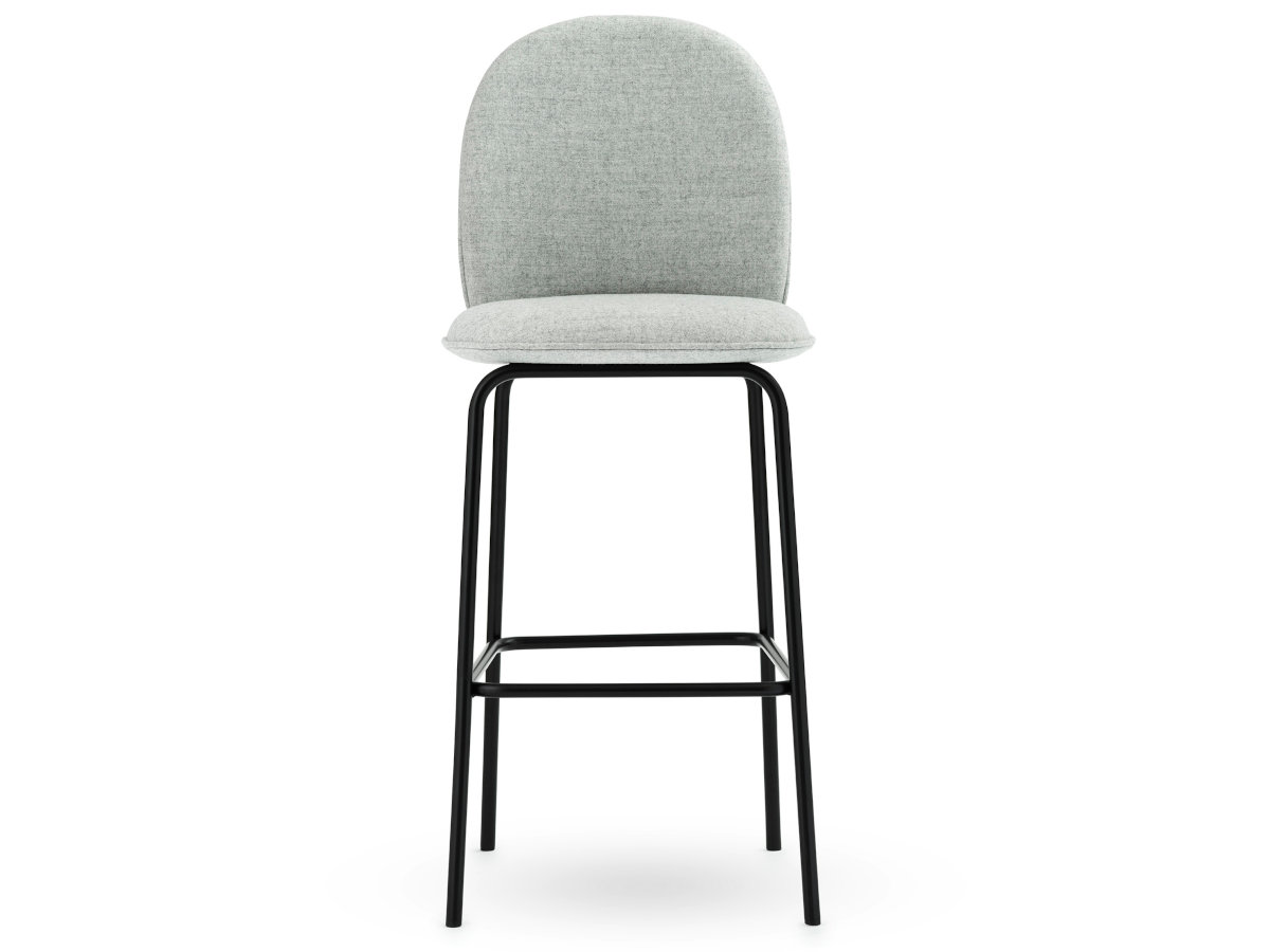 Krzesło barowe tapicerowane Ace 75 cm, Black Steel, Normann Copenhagen