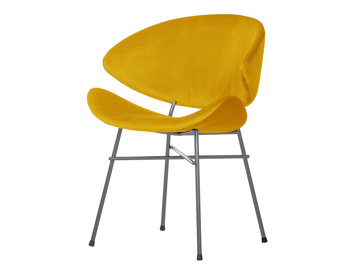 Krzesło Cheri - Velours - musztardowe - szary RAL7012