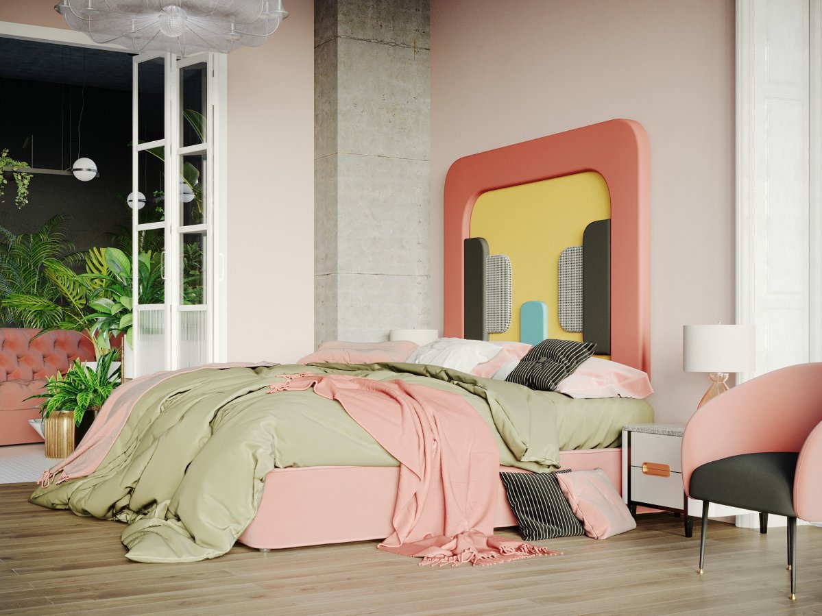 Łóżko tapicerowane PLUM 3 do materaca 160x200