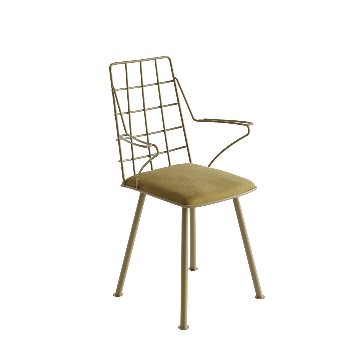 Krzesło na metalowej podstawie ALMOND  oliwkowe