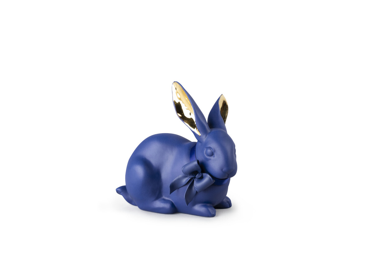 Figurka Attentive Bunny. Niebiesko-złoty, Lladró