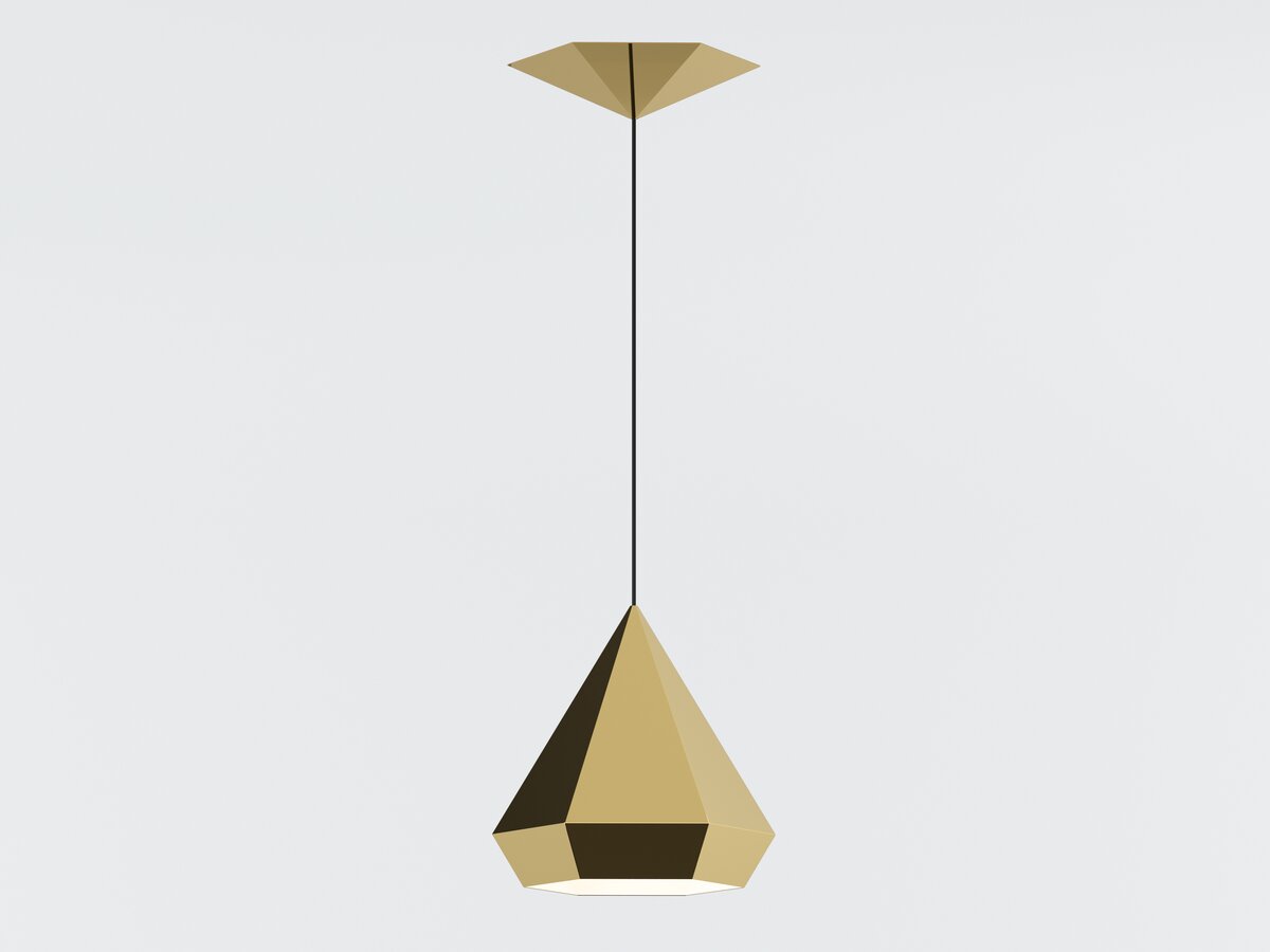 Lampa Diamond 25 z czarnym kablem w kolorze mirror brass