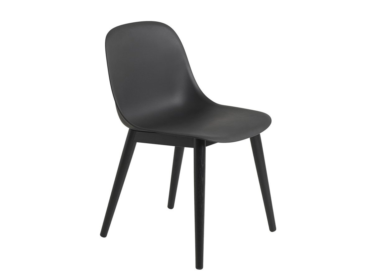 Krzesło Fiber Wood Base - Black/Black, Muuto