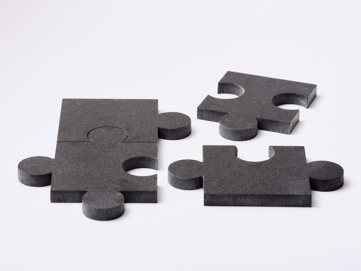 Podkładki Stonecut Puzzle czarne, tre