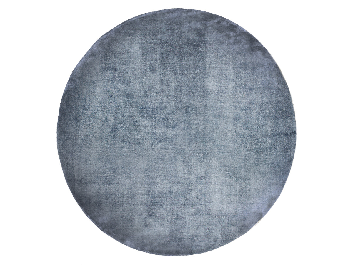 Dywan Carpet Decor Linen Dark Blue Handmade Collection Round 200 cm