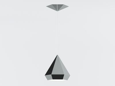 Lampa Diamond 25 z białym kablem w kolorze mirror steel