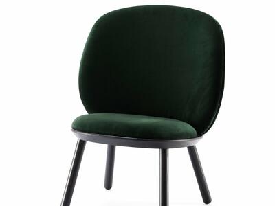 Krzesło Naïve Low Chair, green, velour