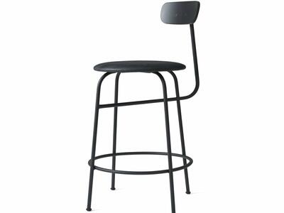 Krzesło Afteroom Counter Chair, Black Steel Base, Seat Height 63,5 cm, Black Back, Upholstered Seat Dunes 21003 Audo