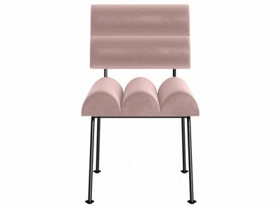 Krzesło na metalowej podstawie ROLL &ROLL różowe
