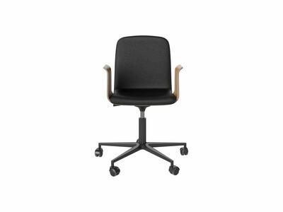 Krzesło biurowe z tapicerowanym siedziskiem Palm, Czarny, Bolia