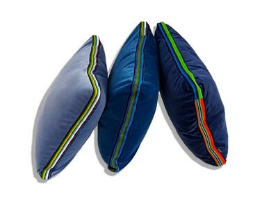 Zestaw "3 kolory niebieskie" aksamitnych poduszek Folka glamour 55x45x3,5cm