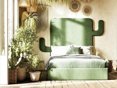 Łóżko tapicerowane CACTUS  do materaca 90x200 zielone