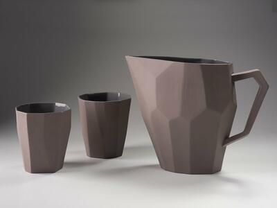 LIMBO porcelanowy zestaw na wodę, w kolorze migdałowym, Modus Design