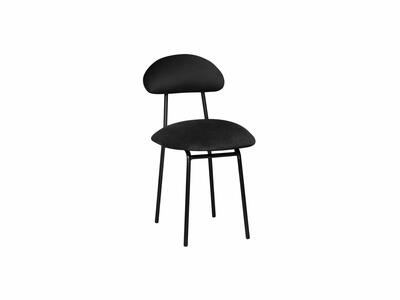 Krzesło tapicerowane na metalowej podstawie PLUM 2 czarne