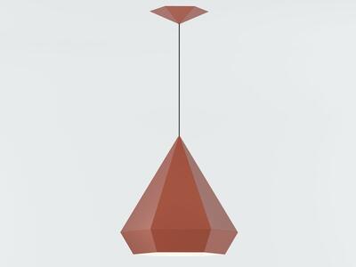 Lampa Diamond 35 z czarnym kablem w kolorze rust red