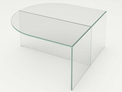 Stolik Fifty oblong clear glass transparent