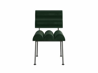 Krzesło na metalowej podstawie ROLL &ROLL ciemno zielone