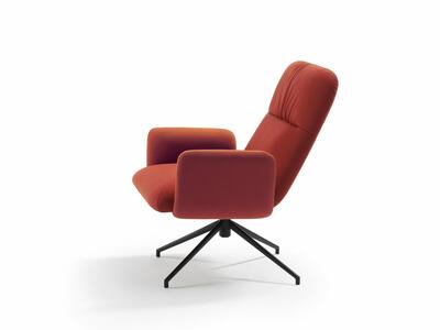 Krzesło Elle Exec. chair 4 star base w/uph. arms red